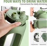 64oz Glass Water Bottles with Straw Time Marker, Half Gallon Large Motivational Water Jug