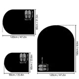 Solid color computer chair mat flannel floor mat thickened desk swivel chair arched carpet study soft dressing table foot mat