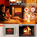 Electric Fireplace Insert with Infrared Remote, 5 Flame Levels, 24H Timer