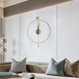 20" Classical Large Decorative Wall Clock w/ Pendulum for Living Room,(Gold)