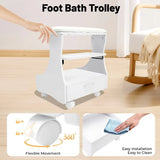 Foot Rest Pedicure Manicure Furniture, Trolley for Foot Bath, Footbath Stool with Wheels,