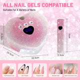 2 in 1 Rechargeable Diamond UV LED Nail Dryer Lamp With Handheld Mini UV Light, Professional Cordless Lamp