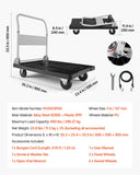 Foldable Push Cart Dolly, 660 lbs Capacity, Folding Platform Truck