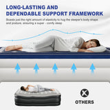 Queen Air Mattress w/ Built-in Pump, 18in Quick Inflation/Deflation Inflatable