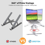 360° Rotating Laptop Stand for Desk, Ergonomic Foldable Computer Riser