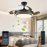 42 Inch Fandelier Ceiling Fan with Light Retractable Ceiling Fan with Lights