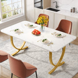 Tribesigns 63-Inch Rectangular Dining Table for 4 to 6, Modern Kitchen Table