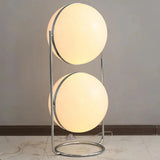 RUIBO White Ball Floor Lamp,Art Deco Chrome Metal Table Lamp for Living Room