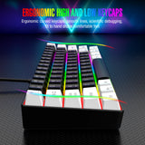 60% wired gaming keyboard, RGB backlight ultra compact mini keyboard