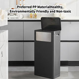 8 Gallon Tall Trash Can with Press Top Lid, Soft-Close Odor-Sealing Garbage Bin for Kitchen