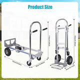 3 in 1 Heavy Duty Industrial Collapsible Cart 550LBS Capacity Aluminum Hand Truck with Wheels