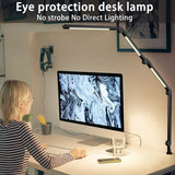 LED Desk Lamp with Clamp Flexible 4 sections Swing Arm Three light sources desk light