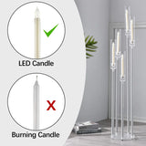 Acrylic Floor Candelabra 5 Arm Tall Candlestick Holder for Wedding, 10pcs