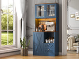 71‘’Kitchen Pantry Storage Cabinet with LED Lights and Power Outlet