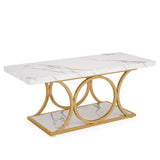 Tribesigns Rectangle Coffee Table, 47.24-inch Modern Coffee Tables for Living Room