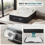 JHK 22IN Queen Size Air Mattress for Bed Home or Camping, Weight 660 lbs
