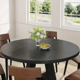 Tribesigns Round Dining Table for 4, 47 Inch Farmhouse Kitchen Table Small Dinner Table