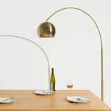 Chic Arc Floor Lamp with Marble Base & LED Bulb for Living Room, Bedroom