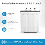 Portable washing machine for dorms and apartments: grey semi-automatic twin tub, 14lbs total capacity