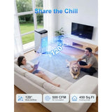 Portable evaporative air cooler for bedroom and office use, plastic housing