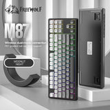 MAMBASNAKE x FREEWOLF M87 75% Wireless Membrane Keyboard  Silent Rainbow Backlit Bluetooth