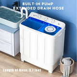 Portable washing machine for dorms, apartments, RVs: twin tub, 28lbs capacity, semi-automatic,