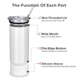 12/24 Pack 12oz Sublimation Tumblers,With Straw Cap Flat Bottom Blank Cup for DIY Heat