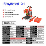 EasyThreed K7 3D Printer Mini Beginner Simple 3D Printer Entry Level Low Noise Desktop 3D Printing Machine For PLA TPU Filament