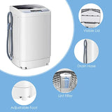 Portable compact washing machine for small spaces, stainless steel drum, white, 12lbs capacity