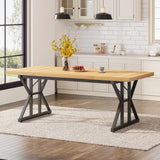 Tribesigns Dining Table for 6 People, 70.8-Inch Rectangular Wood Dining Table