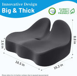 Memory Foam Seat Cushion for Office Chair, Ergonomic Curved Design for Sciatica