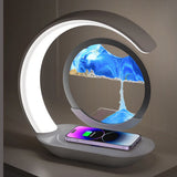 15W Wireless Charger with Quicksand Painting Night Lamp for iphone 16 Pro