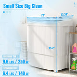 Portable Grey Compact Mini Washer and Dryer Combo for Apartment, Dorms, RVs, and Camping,