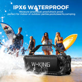 W-KING D8 Bluetooth Speaker, 50W RMS IPX6 Waterproof Loud Speakers Bluetooth Wireless, Large Outdoor Portable Party Box for Home,