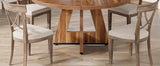 Tribesigns Round Dining Table for 4, 47 Inch Farmhouse Kitchen Table Small Dinner Table