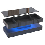 High Glossy LED Coffee Tables for Living Room, Center Table with Storage