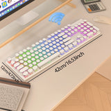 RGB Wireless Punk Typewriter Mechanical Keyboard Round Keycaps And RGB 104-Key Game Office