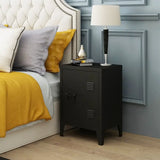 Metal Nightstand Modern End Side Table with Shelf for Living Room, Bedroom