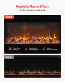 50 Inch Electric Fireplace With Remote Control, Timer, 1500W, Adjustable