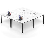 Large 94.5x48 Meeting Table for 8-10 People with Metal Edge, Cable Grommets
