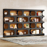 Tribesigns 71" Tall Bookcase, 4-Tier S-Shaped Bookshelf, Wood Decorative Storage Shelving