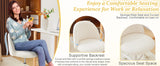 VINGLI White Modern Velvet Vanity Chair with Back - Silent Wheels Stylish Comfortable