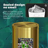 18L Gold Bathroom Trash Can with Lid, Brass Flipping Lid, Stainless Steel for Bedroom