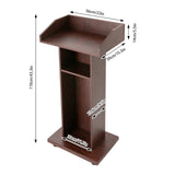 Wooden Lectern Podium Speaker Stand w/ Lockable Wheels| Modern Reception Desk| Speech