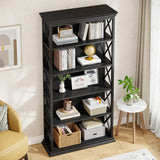 Tribesigns 6-Tier Bookcase, 71 Inches Industrial Bookshelves and Bookcases, Floor Standing 5 Shelf Display Storage Shelves