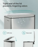Slim Trash Can, 13-Gallon Garbage Can For Narrow Spaces With Soft-Close Lid