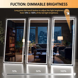 1pc-Modern 75" x 28" LED Mirror with Adjustable Brightness For  Living Room