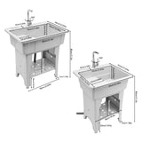 Spacious Gray Utility Sink Laundry Tub Freestanding Sink Wash