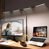 Adjustable LED Desk Lamp with Clamp, 4-Head Eye-Caring CRI95+Desk Light