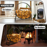 41-Inch Firewood Rack, 400lbs Capacity, Rust-Resistant Steel, Black Wood Storage
